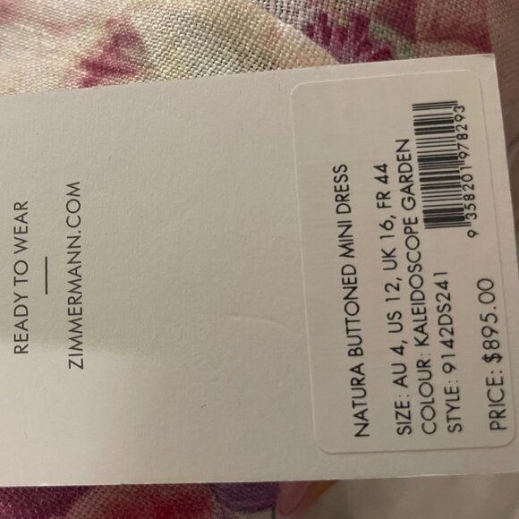 Zimmermann Natura Buttoned Mini Dress - Picture 10 of 10